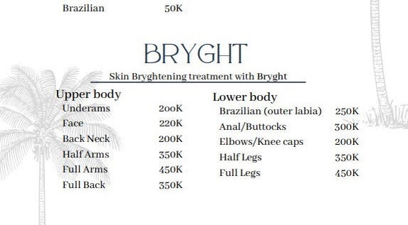 Get Waxed Bintaro service pricing for Bryght skin brightening, available in Banten, Banten, ID.