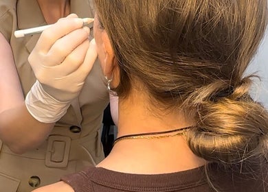 Makeup application session at Face to Face by Marjan, Gladesville, New South Wales, AU.