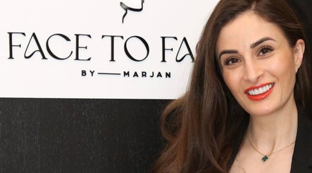 Smiling woman at Face to Face by Marjan, Gladesville, New South Wales, AU emphasizing beauty services.