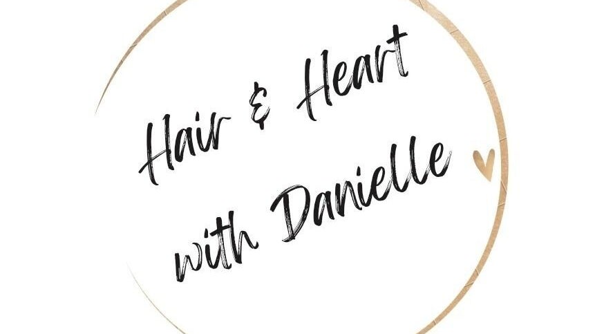 Logo of Hair & Heart salon in Church Crookham, England, GB featuring stylish typography and a heart motif.