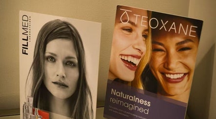 Beauty product posters in Belleza Cosmetic Clinic Norwest, Baulkham Hills, New South Wales, AU.