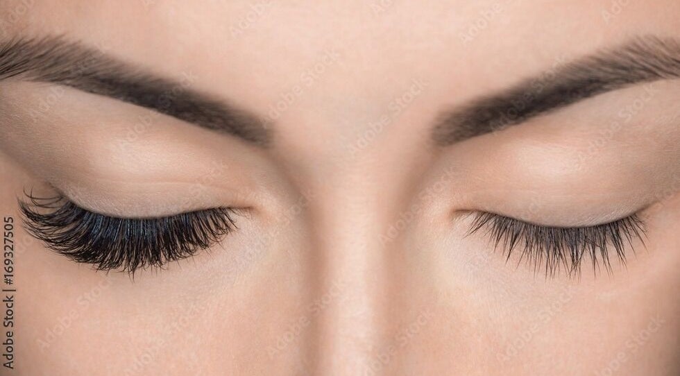 Close-up of styled eyelashes at Chain Lake, Halifax, Nova Scotia, CA. Perfect for beauty and wellness enthusiasts.