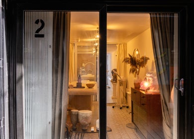 View of tranquil treatment room at Studio Leme - Male Massage & Spa, London, England, GB.
