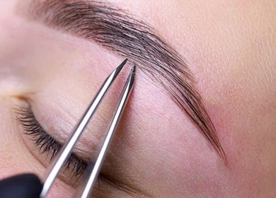 Eyebrow tweezing at Dolly's Hair, Beauty Salon, Inchture, Scotland, GB for flawless precision.
