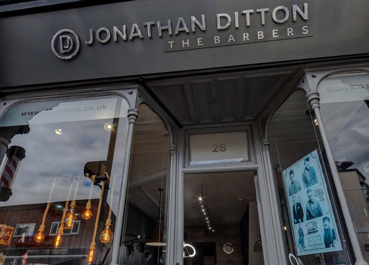 Jonathan Ditton salons' stylish entrance showcasing modern design in Emsworth, England, GB.