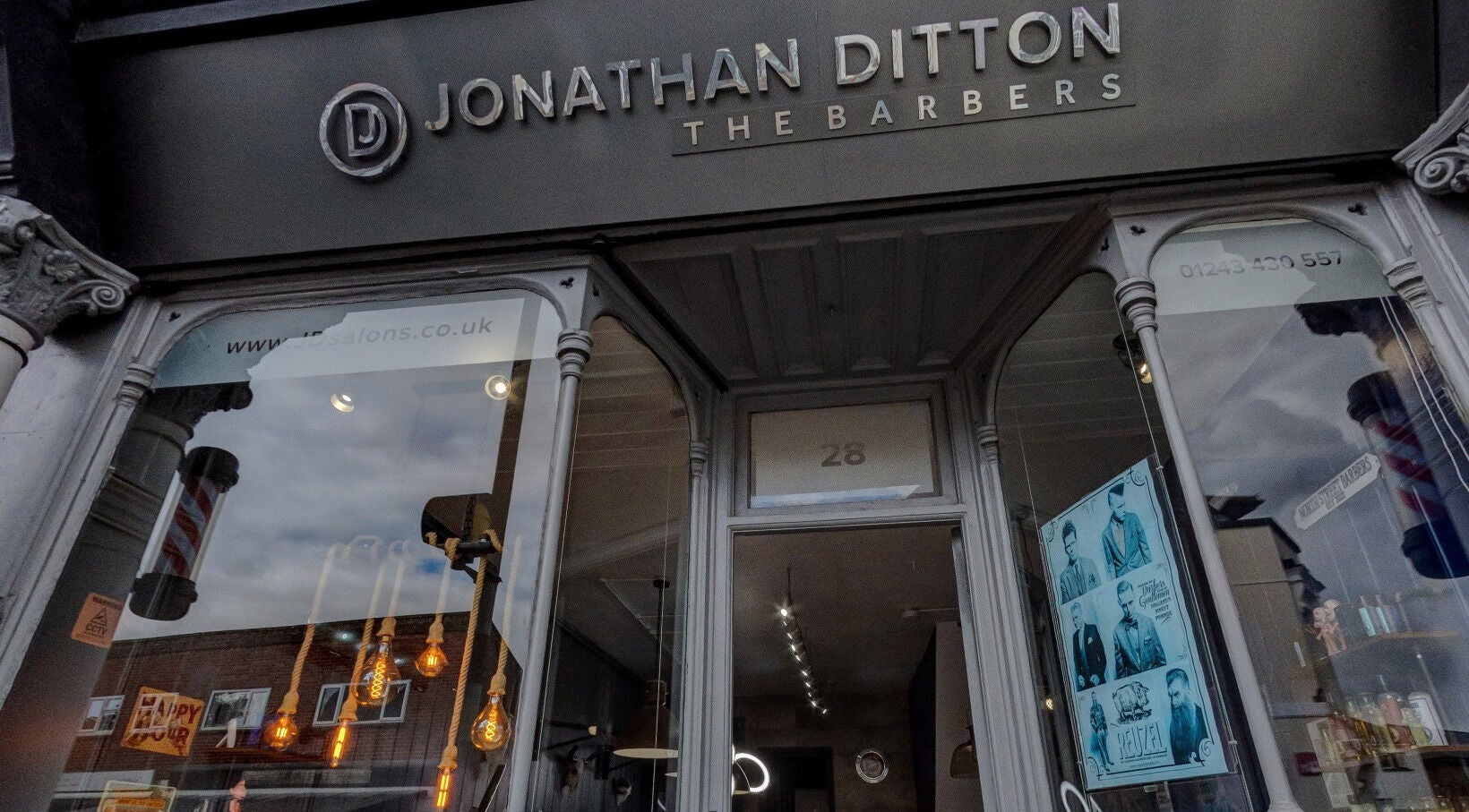 Jonathan Ditton salons' stylish entrance showcasing modern design in Emsworth, England, GB.