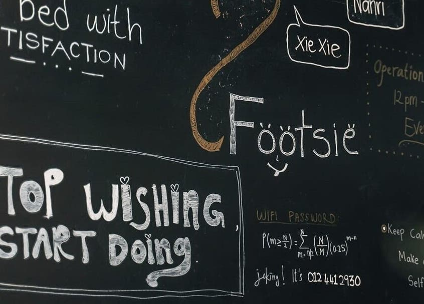 Inspirational chalkboard at Footsie Family Wellness, Kuala Lumpur, Wilayah Persekutuan Kuala Lumpur, MY.
