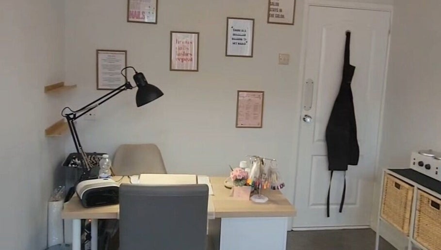 Inviting beauty workspace at Sugar and Beauty in Antrim, Northern Ireland, GB with a desk and decor.