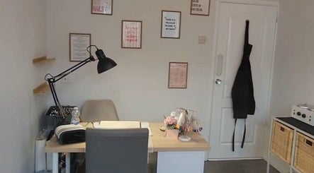 Inviting beauty workspace at Sugar and Beauty in Antrim, Northern Ireland, GB with a desk and decor.