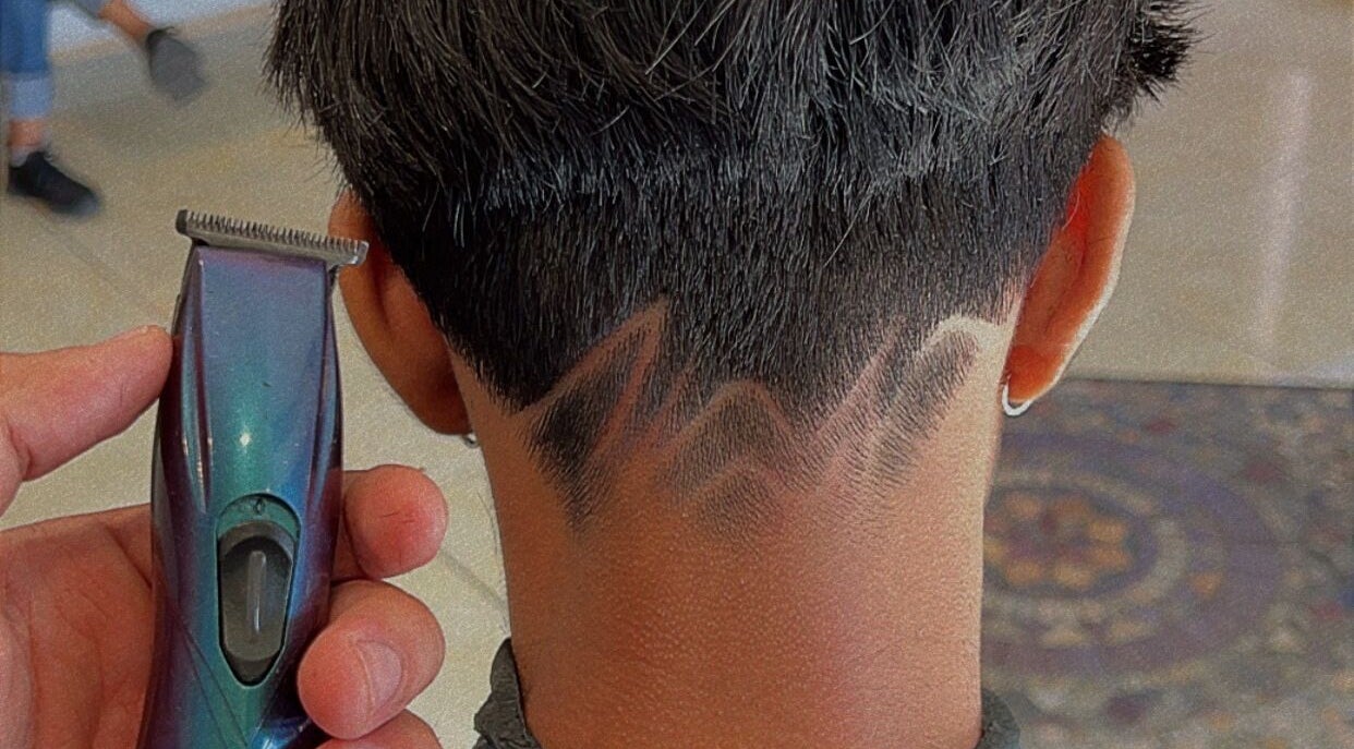 Intricate hair design at Bebert’s Cuts, San Fernando, San Fernando City Corporation, TT.