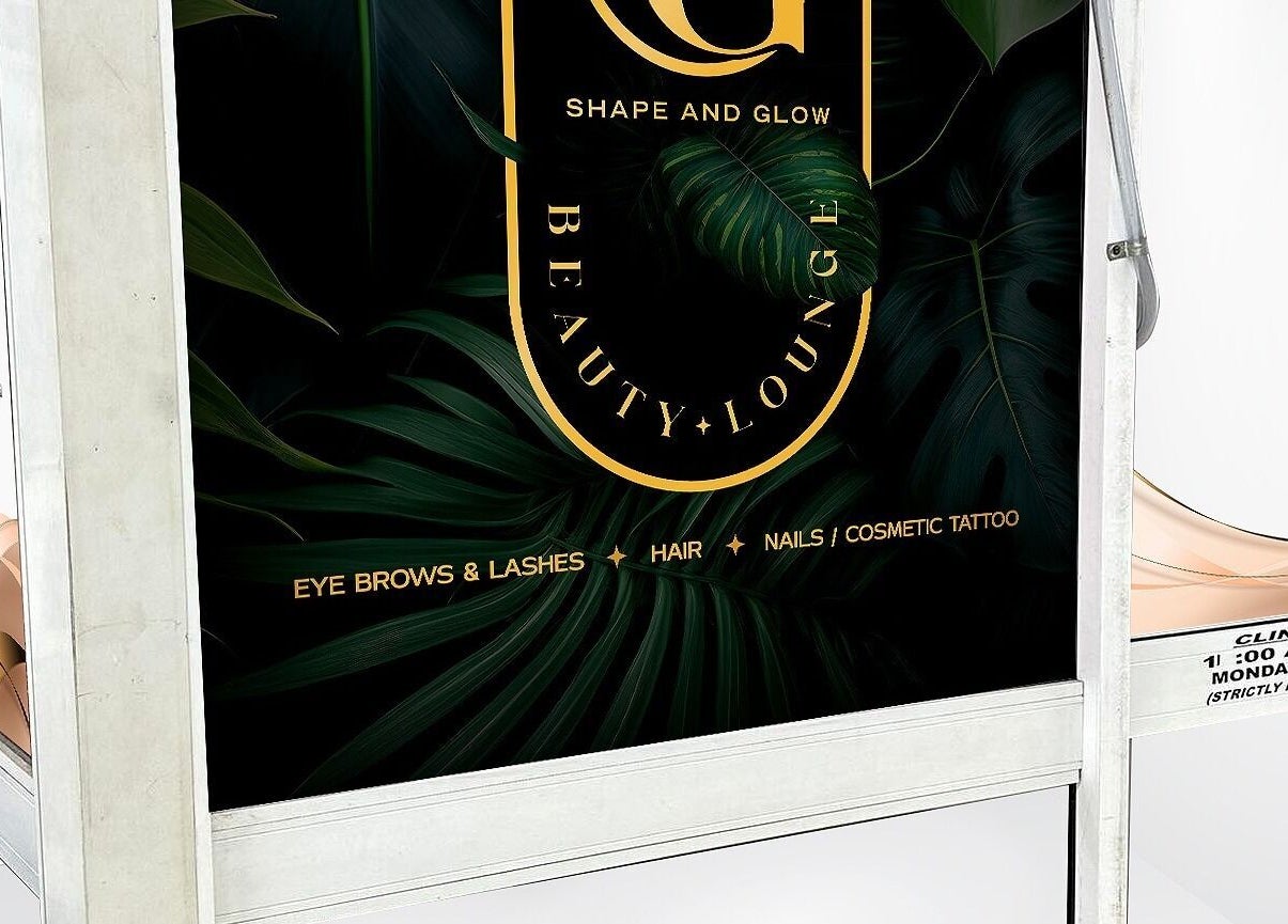 Chic signage of Sg Lounge at Blacktown, New South Wales, AU, showcasing beauty services.