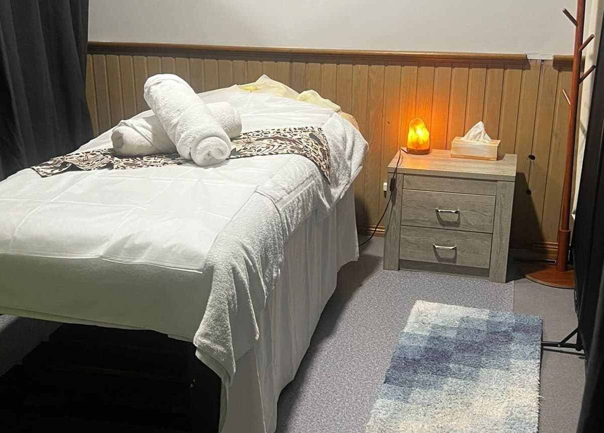 Massage room with elegant decor at Lemon Essential Massage & Spa Shepparton, Shepparton, Victoria, AU.