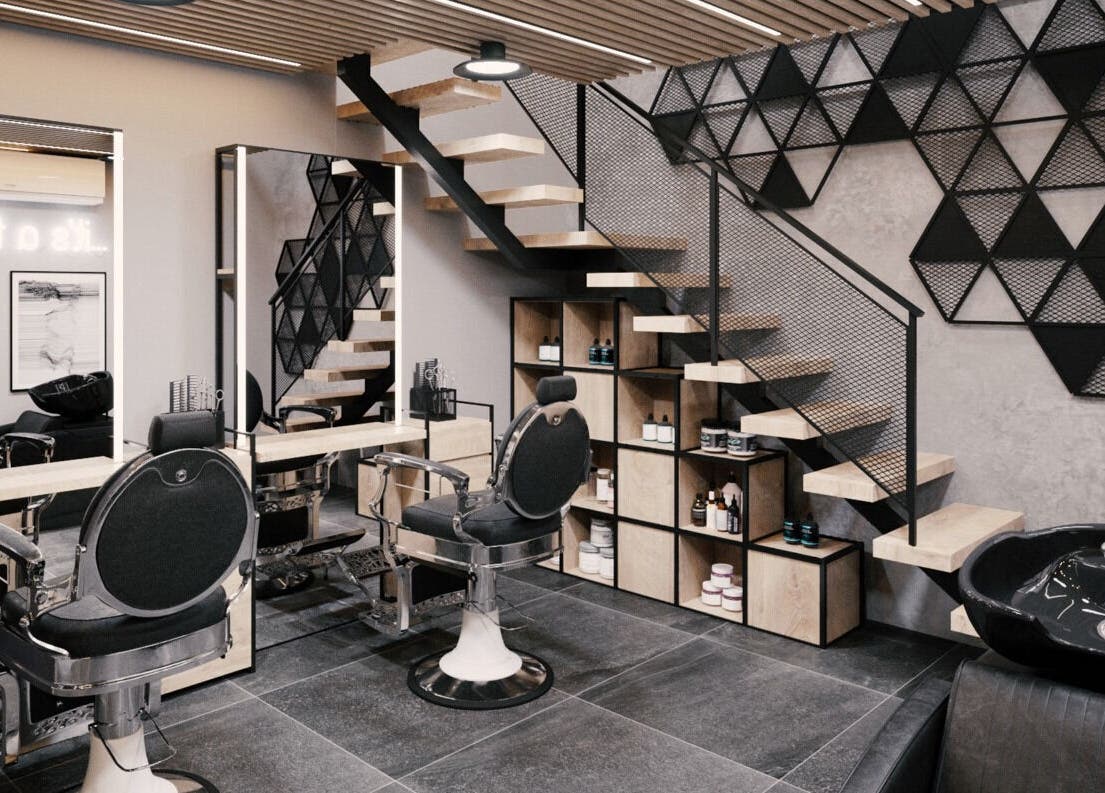 تصميم داخلي أنيق في صالون جدو - شبرا -الترعة البولاقية، محافظة القاهرة، EG.