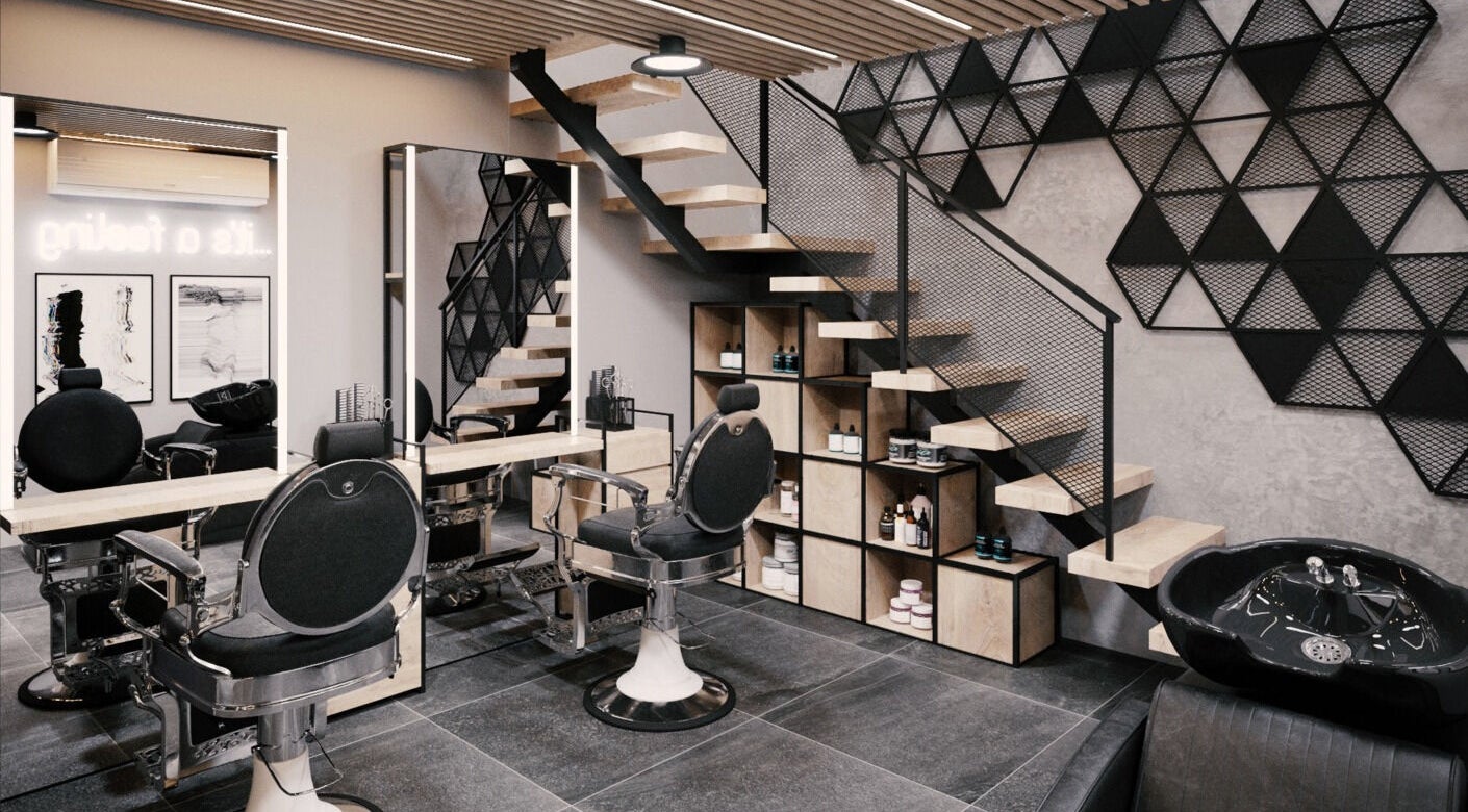 تصميم داخلي أنيق في صالون جدو - شبرا -الترعة البولاقية، محافظة القاهرة، EG.