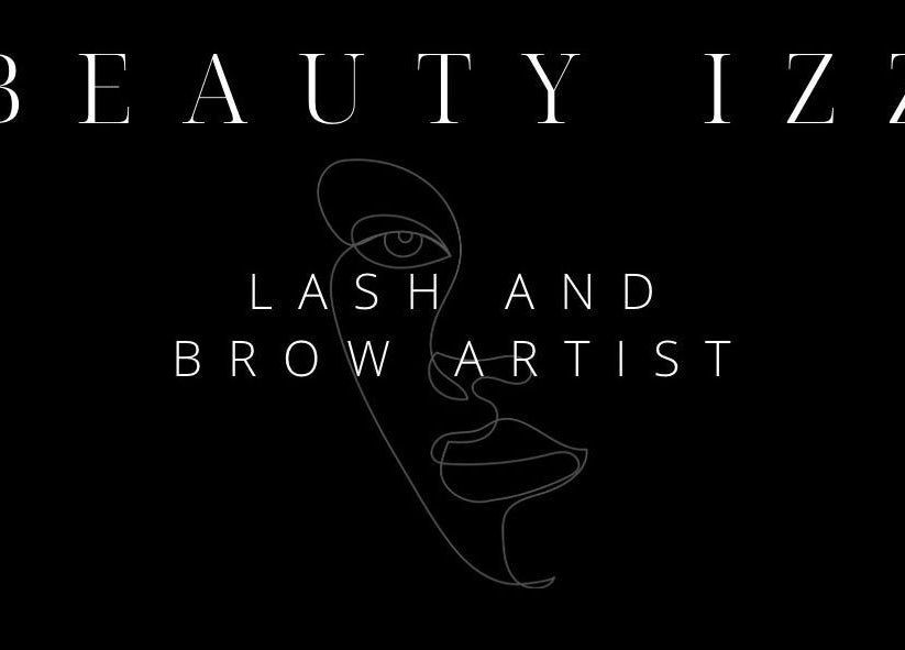 Beauty Izz lash and brow artist logo in Fullers Slade, England, GB. Minimalist face outline.
