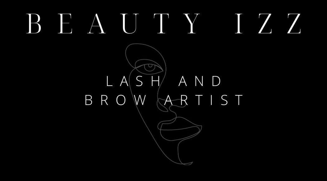 Beauty Izz lash and brow artist logo in Fullers Slade, England, GB. Minimalist face outline.