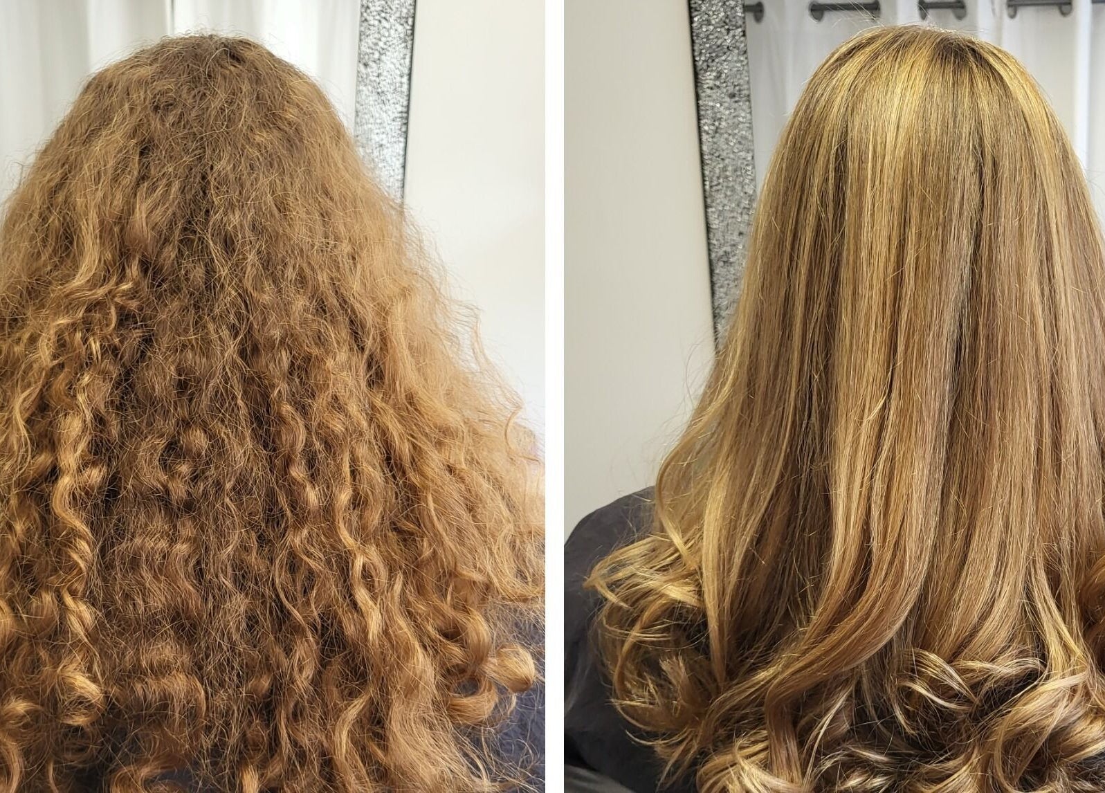 Before and after of hair transformation at Hair by Elena P, London, England, GB.