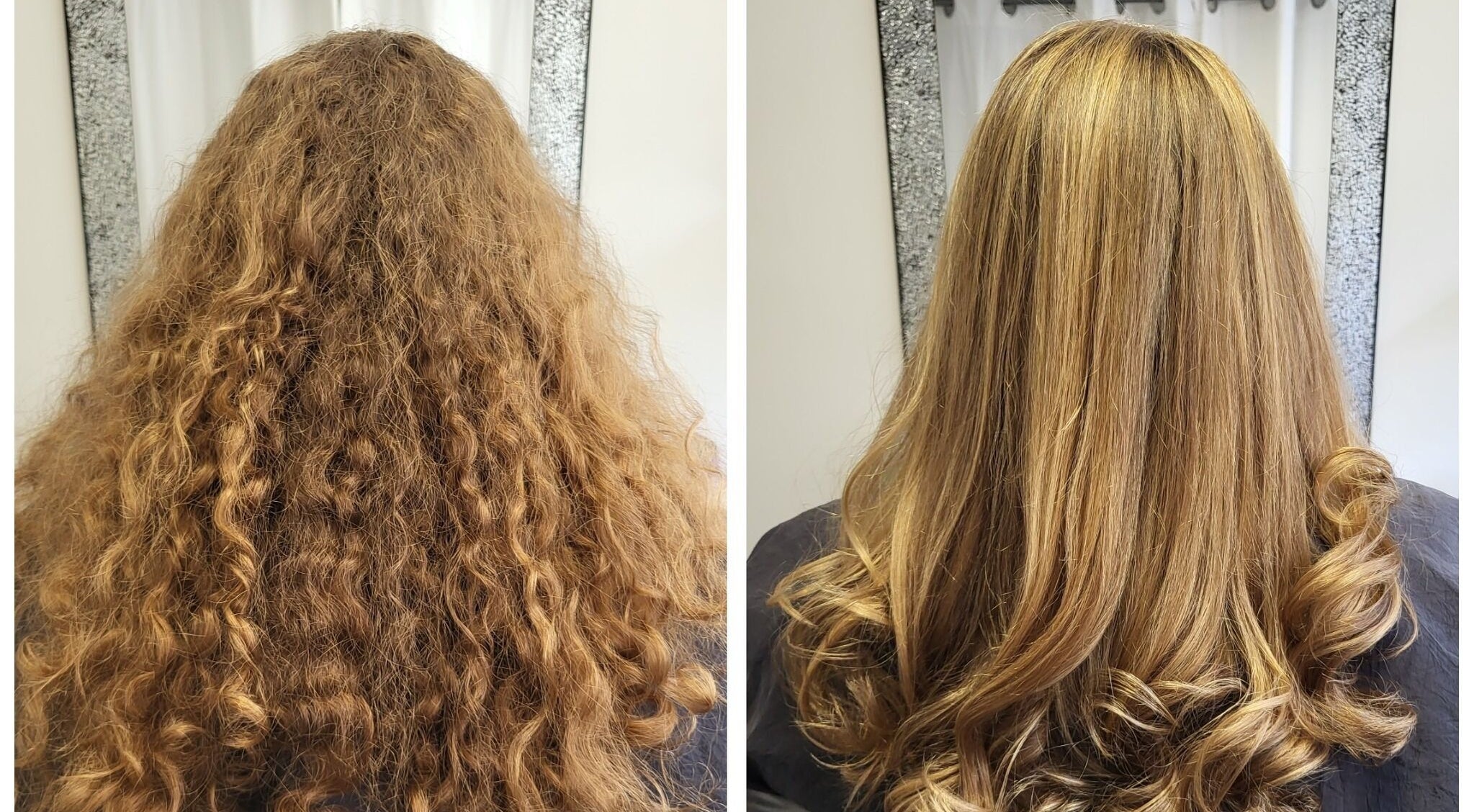 Before and after of hair transformation at Hair by Elena P, London, England, GB.