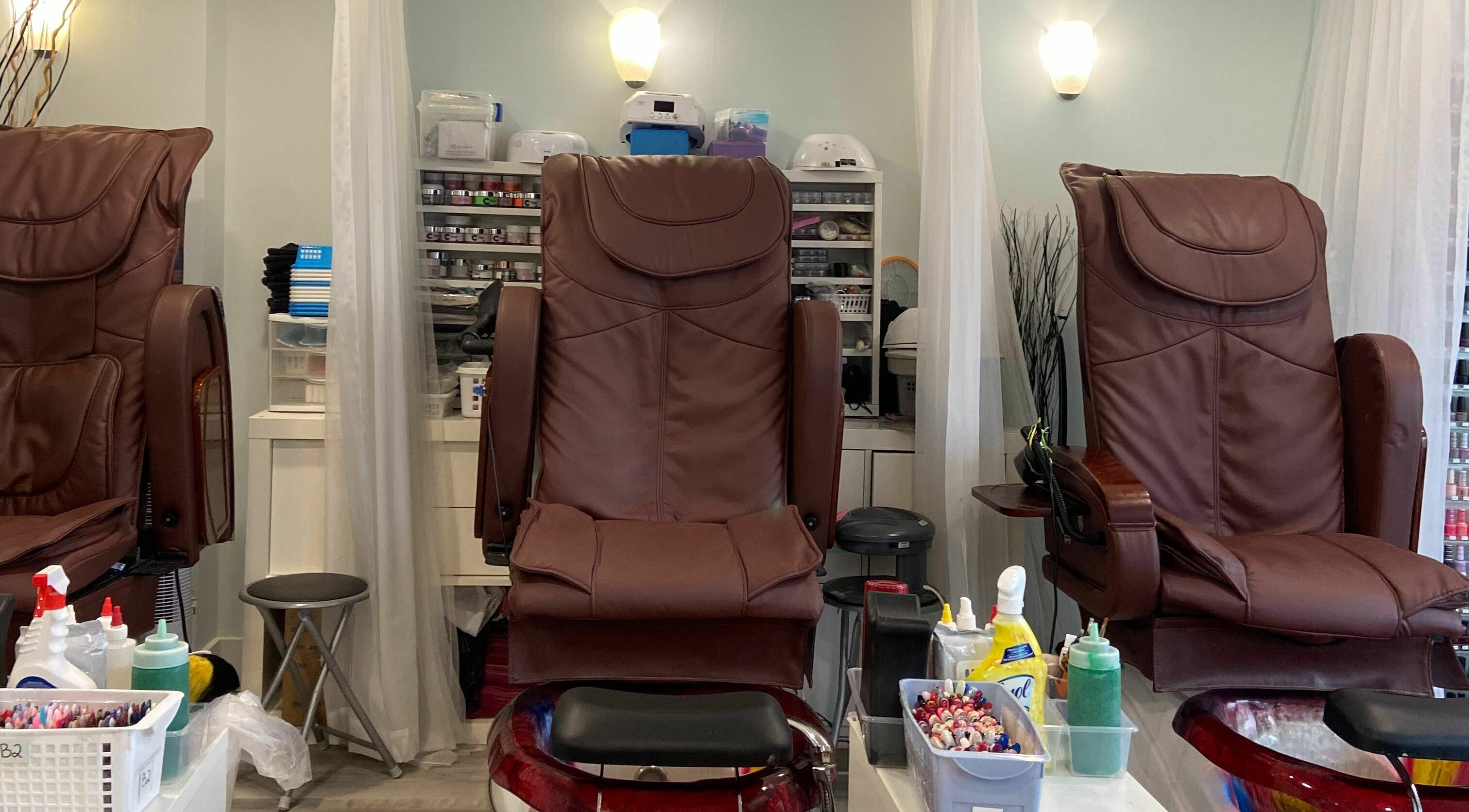 Luxurious massage chairs at Annie Nail Spa (Victoria Drive), Vancouver, British Columbia, CA.