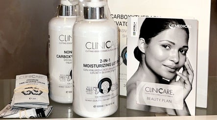 Clinicare beauty products on display at The Secret Clinic✨️ in Nuneaton, England MP, GB.