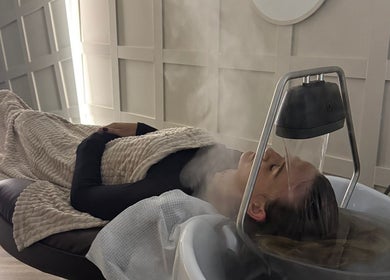 Relaxing steam treatment at Boilerhouse Ouseburn Beauty & Head Spa in Newcastle upon Tyne, England, GB.