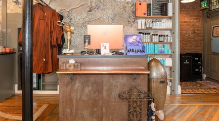 Boilerhouse - Jesmond reception desk with beauty products in Newcastle upon Tyne, England, GB.