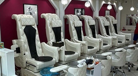 Elegant pedicure chairs at Nail Creations Lounge and Spa 2 in Burlington, Massachusetts, US.