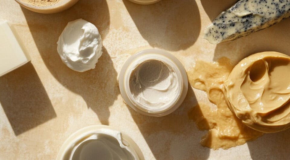 Luxurious creams at Ali'Stones Botanical Face and Body Therapy in Cockenzie and Port Seaton, Scotland, GB.