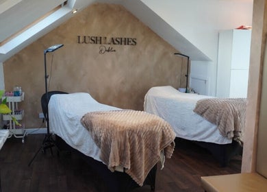 Relaxing interior of Lush Lashes Dublin with treatment beds in Dublin, County Dublin, IE.