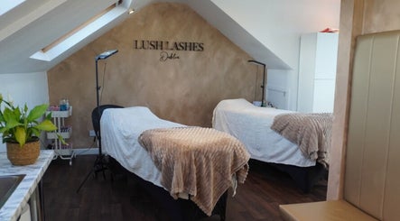 Relaxing interior of Lush Lashes Dublin with treatment beds in Dublin, County Dublin, IE.