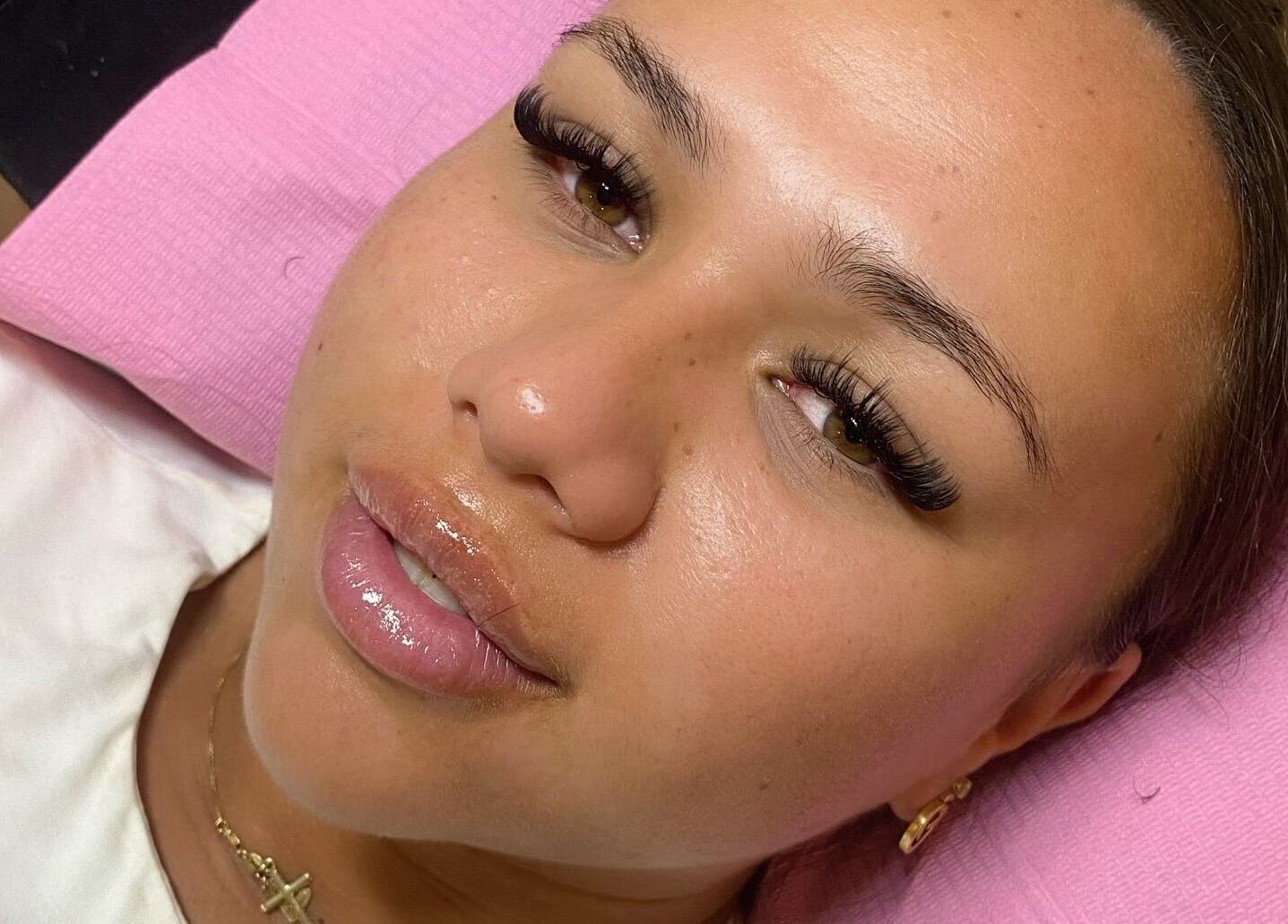 Close-up of eyelash extensions at Lashes with Ange, Varsity Lakes, Queensland, AU.