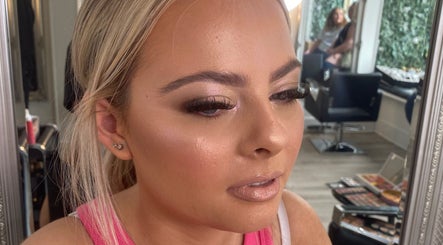 Woman's elegant makeup look at Eleanor Rose Hair, Accrington, England, GB.