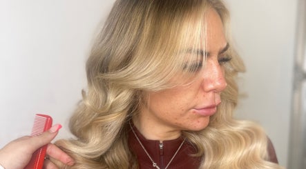 Stylish blonde waves at Eleanor Rose Hair, Accrington, England, GB.
