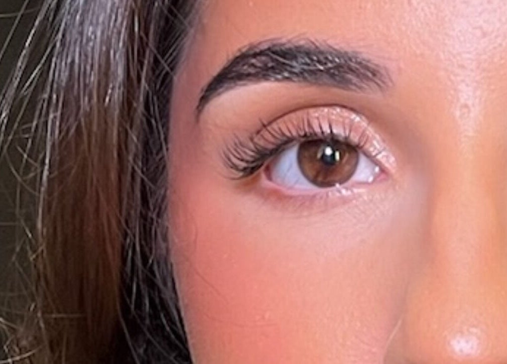 Close-up of expertly shaped eyebrow at Eleanor Rose Hair, Accrington, England, GB.