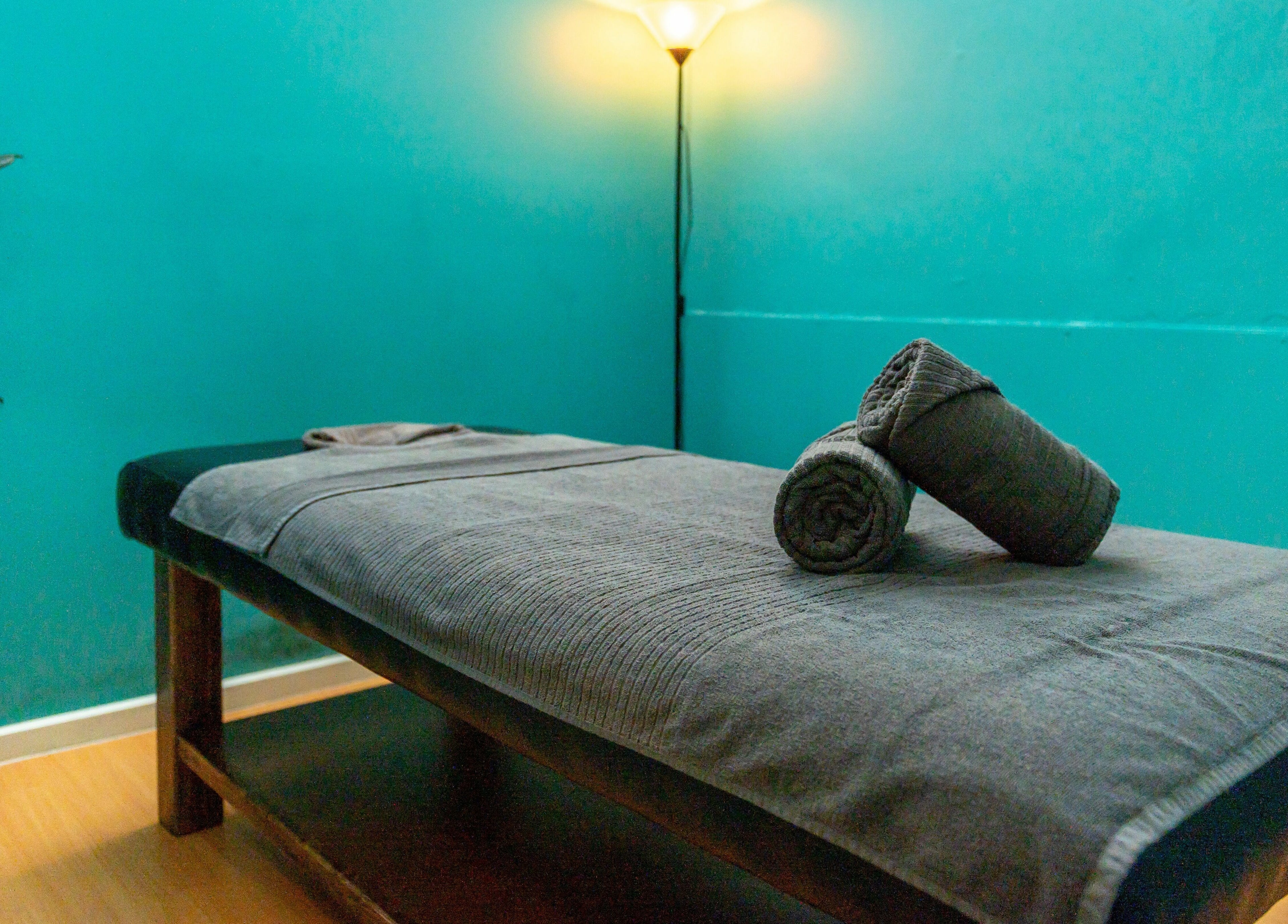 Relaxing massage room at Prahran - True Thai Massage, Prahran, VIC, AU, featuring a prepared massage bed.