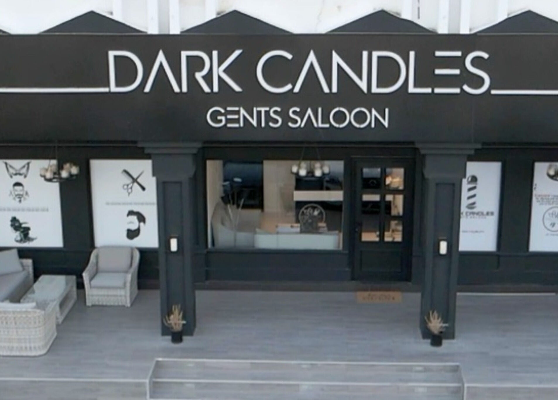 Dark Candles Saloon entrance displaying modern decor in Abu Dhabi, Abu Dhabi, AE.