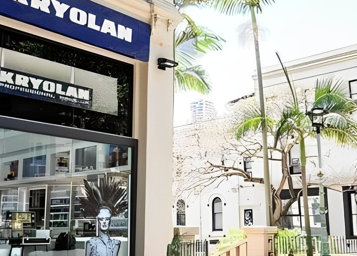 Kryolan Professional Makeup Studio - Darlinghurst exterior in Sydney, New South Wales, AU with palm trees in view.