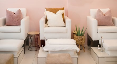 Elegant pedicure chairs at The Glam Bar, Hair, Nails, Skin, Lash Beauty Bar, Cape Town, Western Cape, ZA.