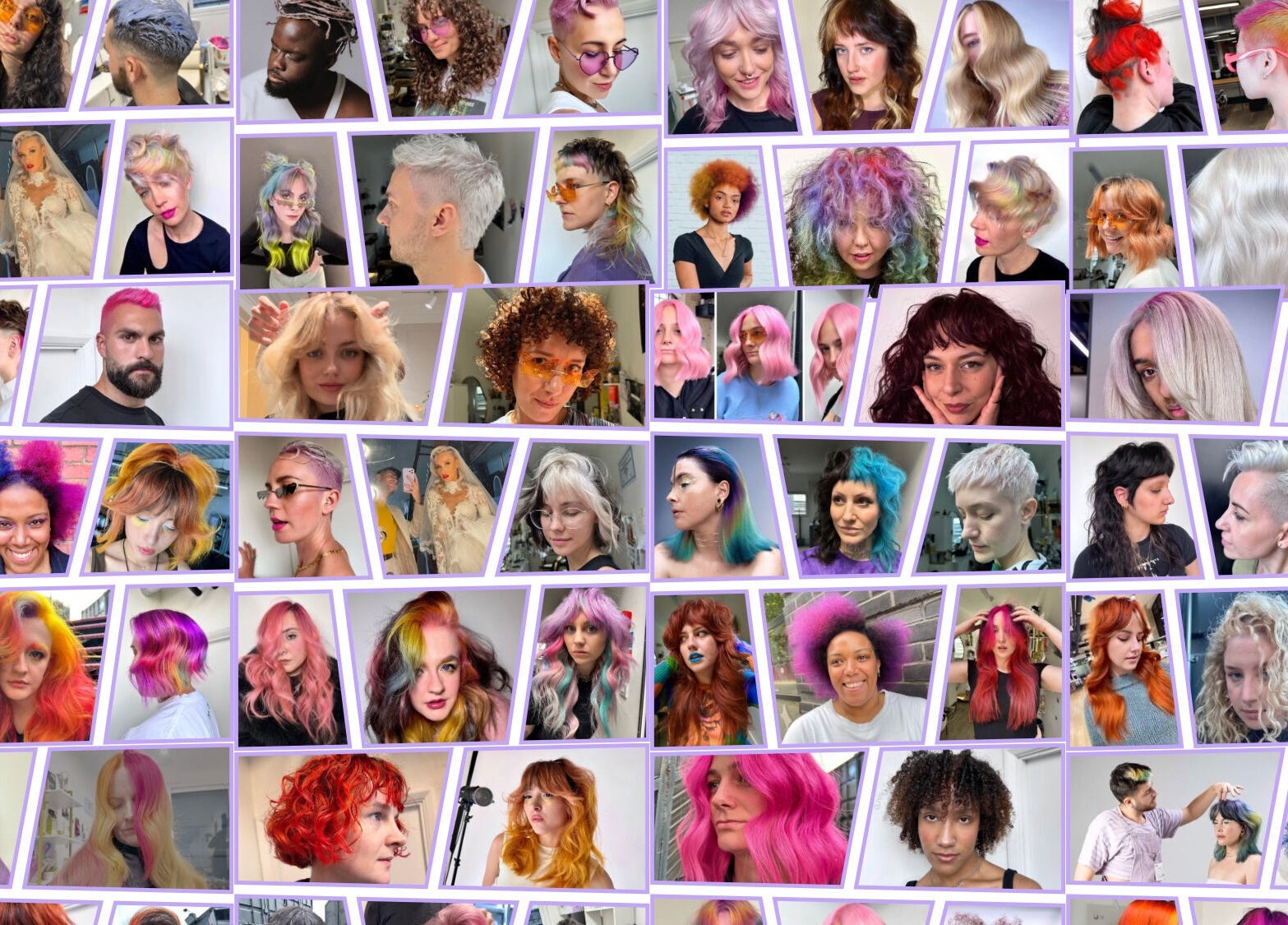 Colorful hairstyles at Fededamians - Fhairy Studio in London, England, GB. A vibrant collection of diverse cuts.