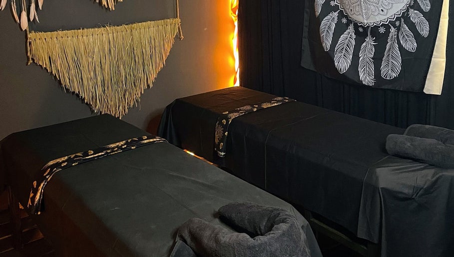 Relaxing massage tables at Inka Spa Bali, Bali, ID with elegant decor setting a calming ambiance.