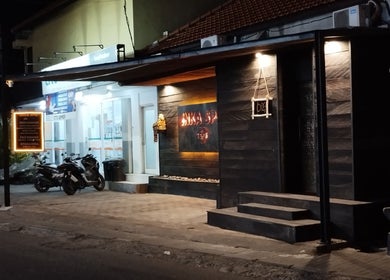 Night view of Inka Spa Bali entrance, inviting visitors in Bali, Bali, ID.