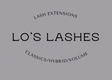 Lo’s Lashes logo in Oshawa, Ontario, CA, showcasing lash extension services in classics, hybrid, and volume.