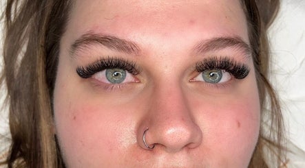 Close-up of lush eyelash extensions at Poise Studio in Rawmarsh, England, GB.