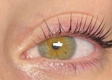 Close-up of enhanced lashes at Poise Studio, Rawmarsh, England, GB.