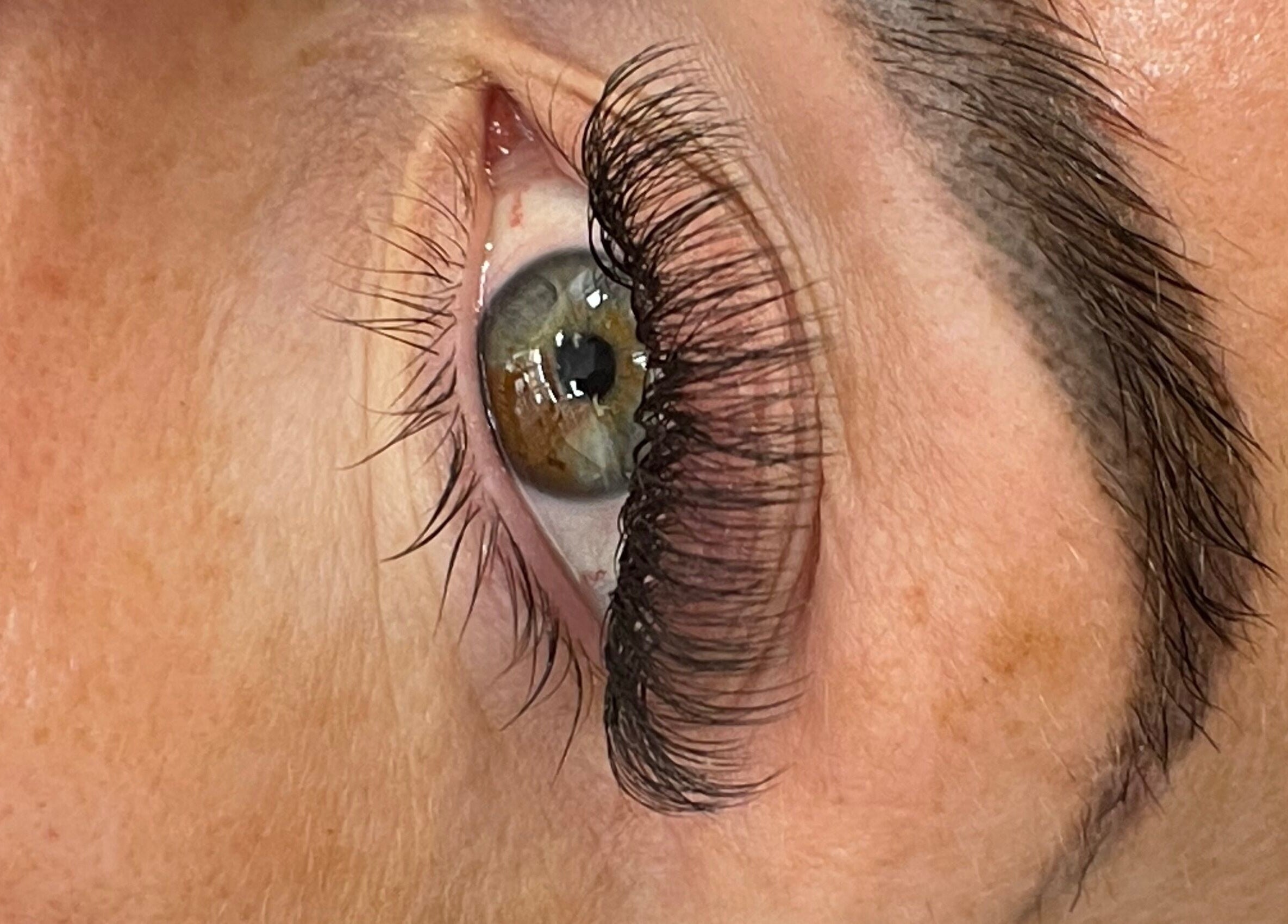 Close-up of enhanced lashes at Sleeping Beauty Lashes and Brows, Swords, County Dublin, IE.