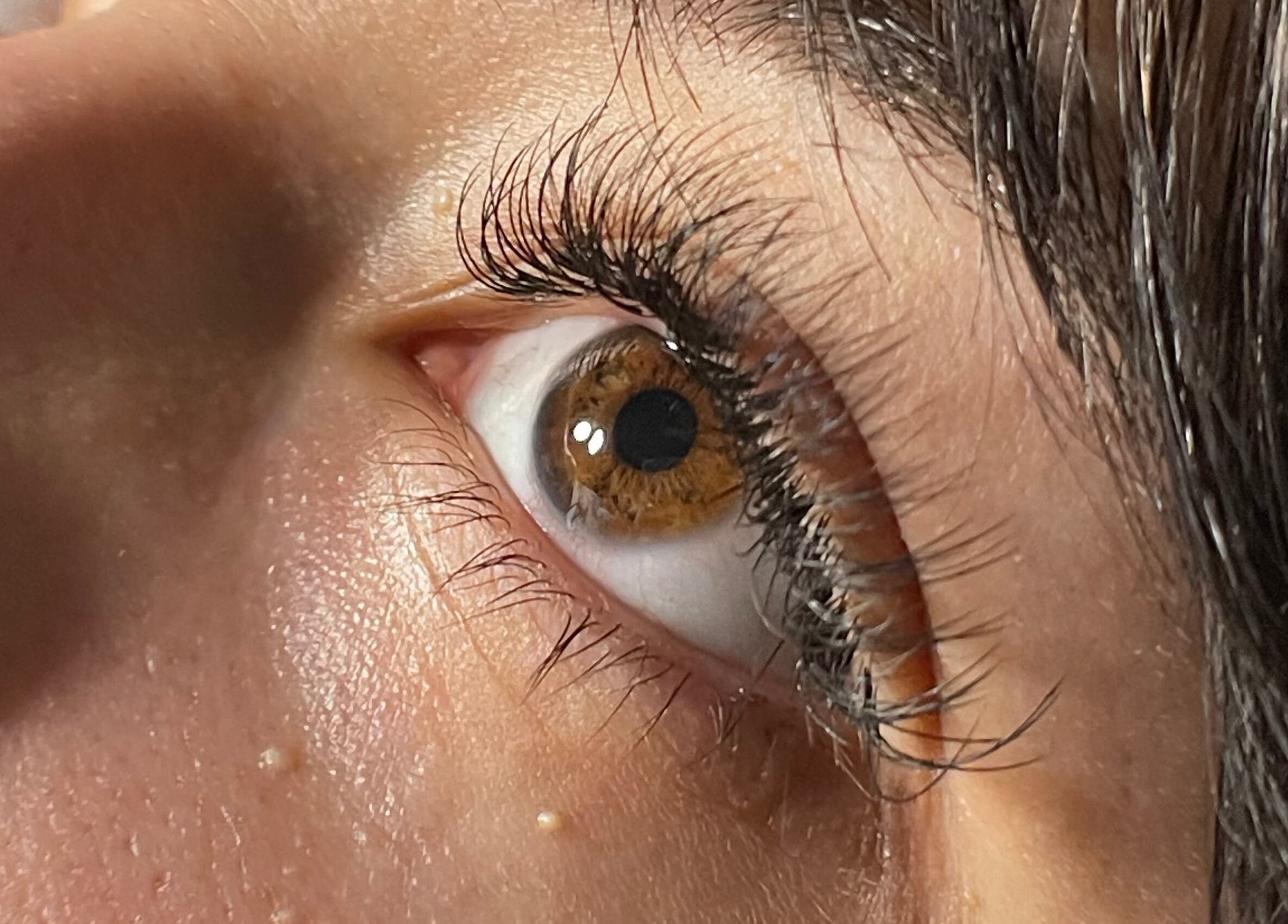 Close-up of enhanced lashes at Sleeping Beauty Lashes and Brows, Swords, County Dublin, IE.