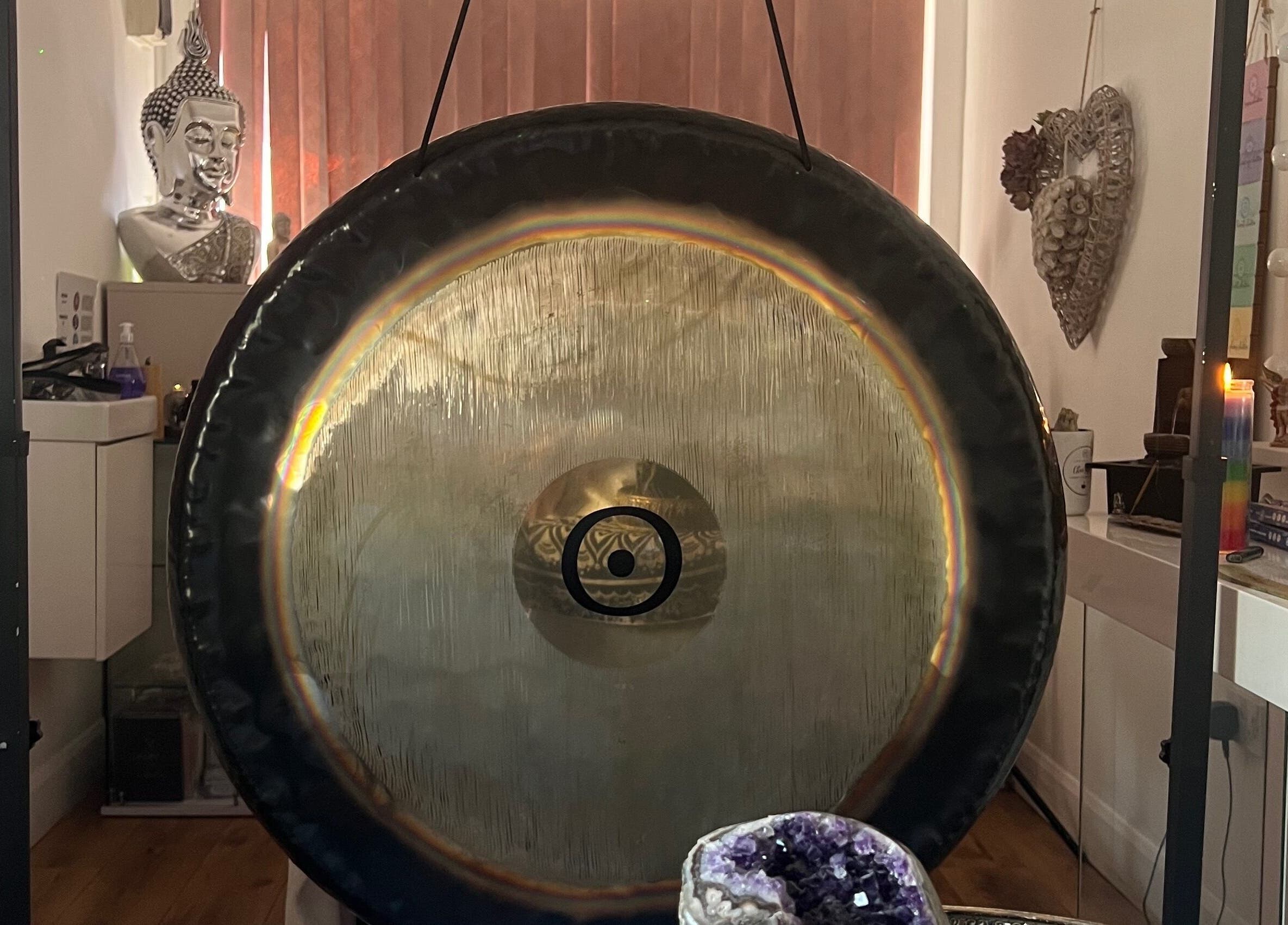 Meditation gong at Eternal by Adriana, Prenton, England, GB, enhancing a tranquil, spiritual ambiance.