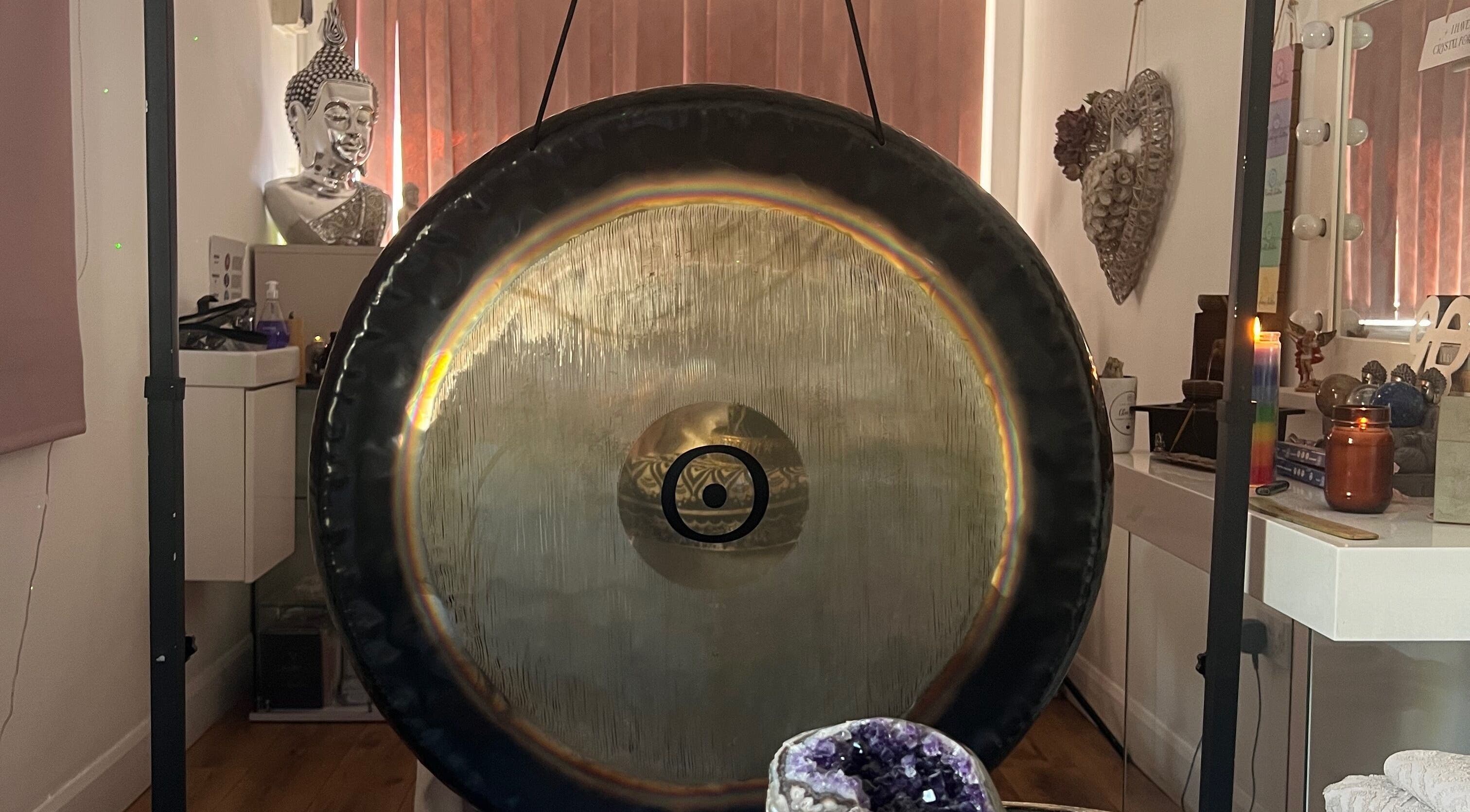 Meditation gong at Eternal by Adriana, Prenton, England, GB, enhancing a tranquil, spiritual ambiance.