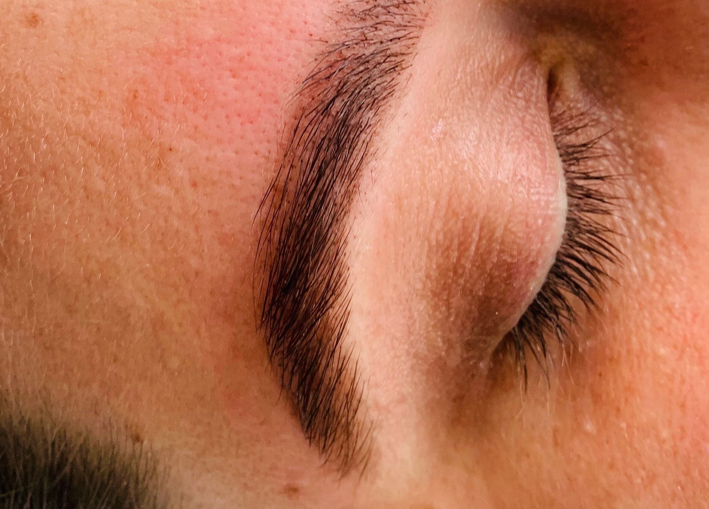 Close-up of expertly shaped eyebrow at Eternal by Adriana, Prenton, England, GB.