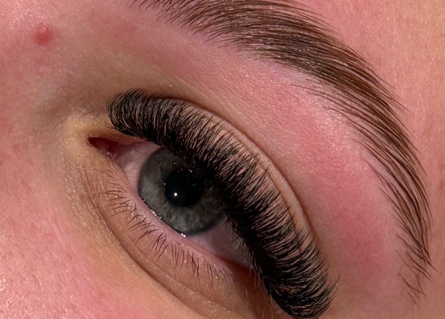 Close-up of expertly done eyelash extensions at Home Of Beauty By Holly- Donington, Donington, England, GB.